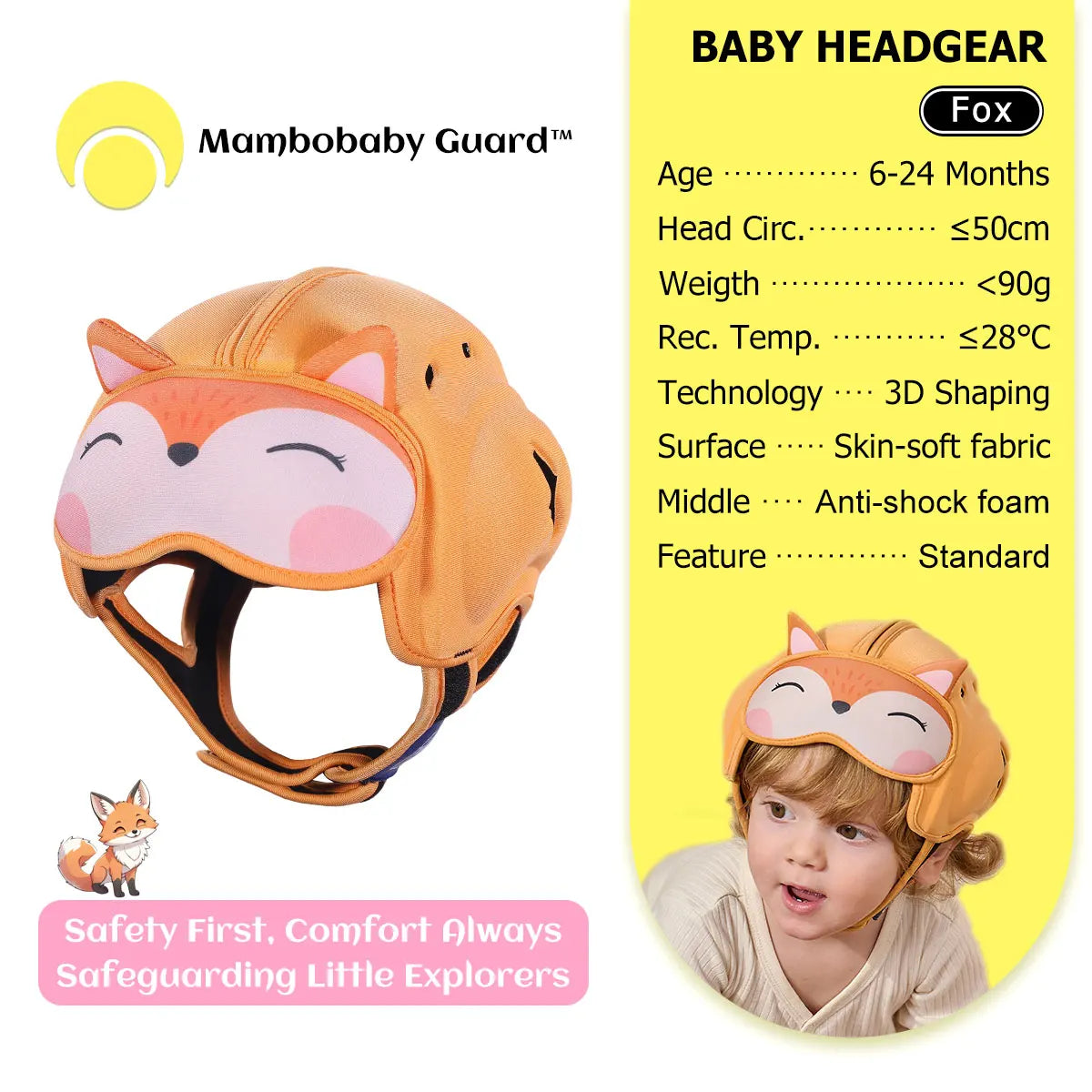 Mambobaby Guard Hat Rabbit Safe Anti-Shock Baby Helmet Toddler Head Protector Infant Headgear Learn Crawl Walk for Bump Fall