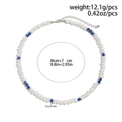 Retro Imitation Baroque Pearl Necklace For Men Hip Hop Eyes Beads Splicing Jewelry Trendy Party Accessories Gifts