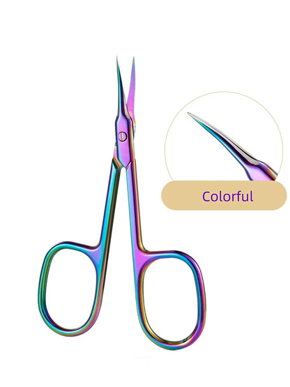 Manicure Scissors for Nail Care Stainless Steel Handle Cuticle Nipper Dead Skin Removal Scissors Beauty Tool