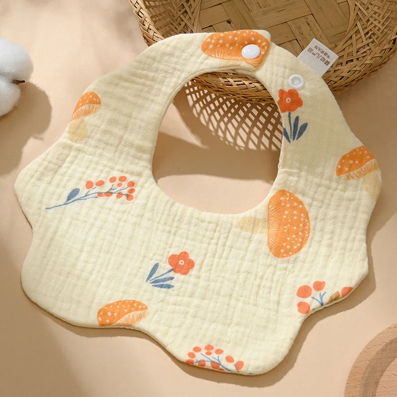 3 Pieces of A-class Pure Cotton Gauze Breathable Baby Pacifier Summer Soft Petal Baby Printed Saliva Drool Towel