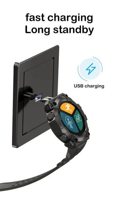Smart Fitness Watch with Bluetooth - Music Control, Step Tracking, Weather & Message Alerts for Active Users