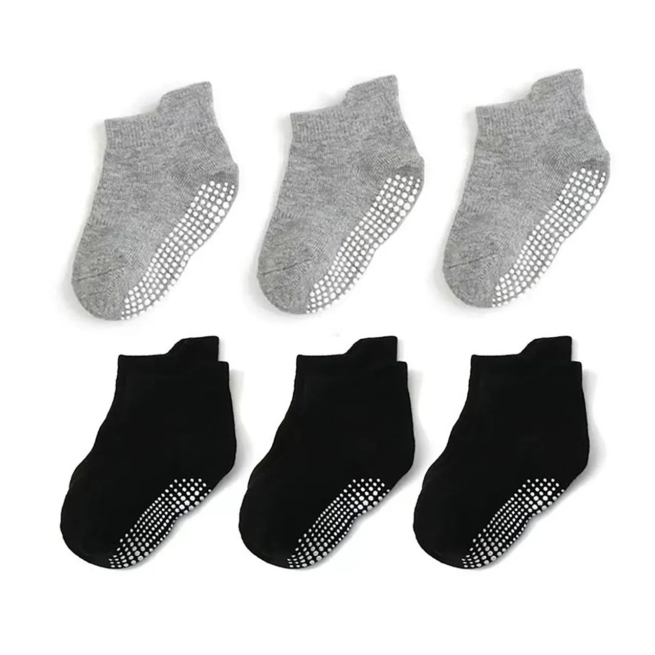 6 Pairs Spring Summer Baby Cotton Short Socks Solid Color Anti-Slip Floor Socks for Boy Girl Casual Kids Boat Socks 0-3 Years