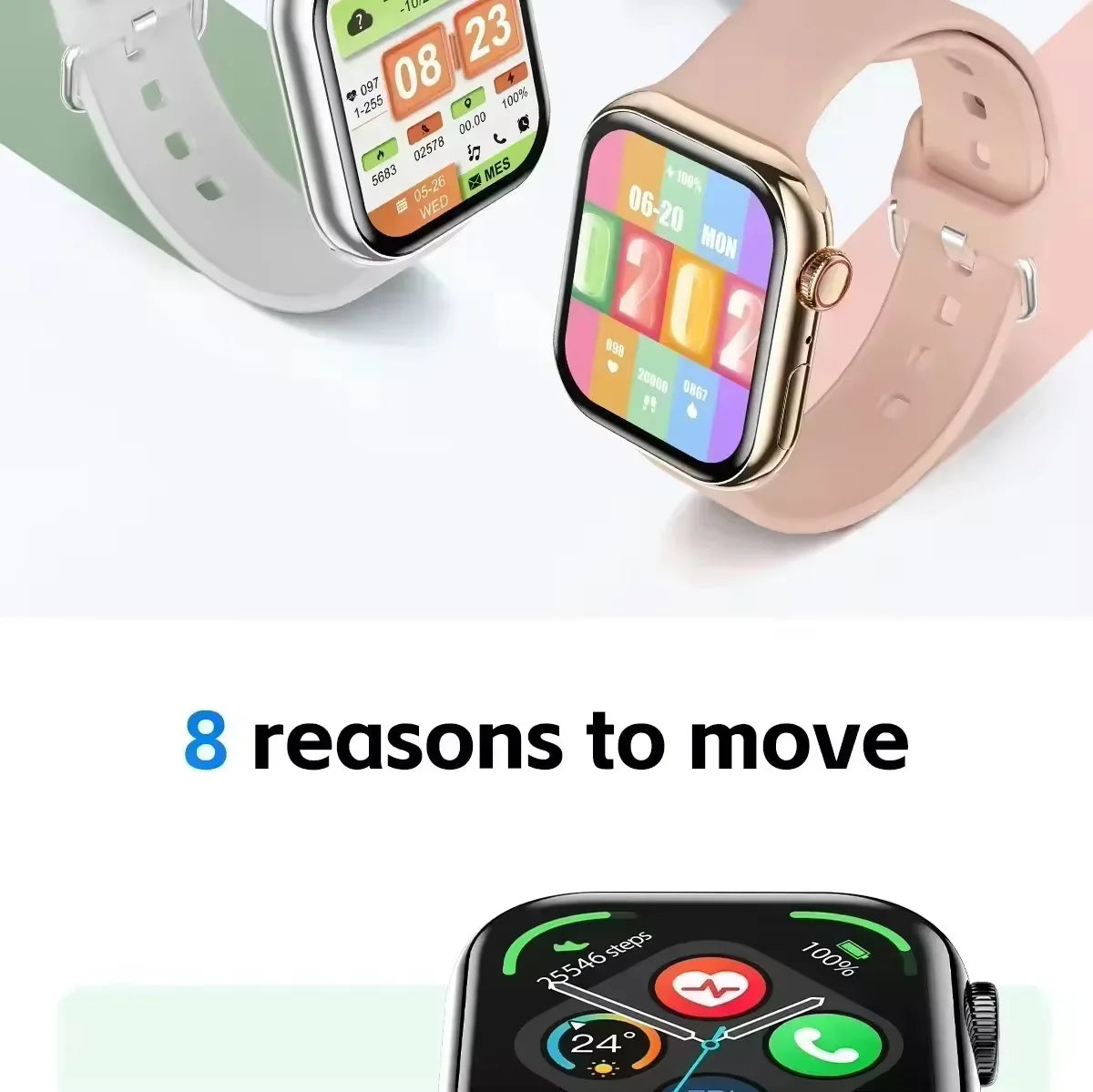 2025 NEW Smart Watch Wireless Charging Smartwatch Bluetooth Calls Men Women Watches Fitness Bracelet Custom Watch Face