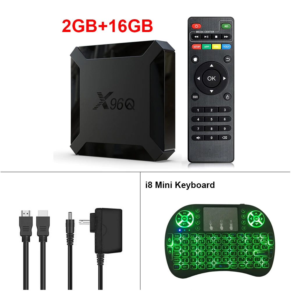 X96Q TV Box android 10 Quad Core H313 2GB 16GB 2.4GHz WiFi 4K Media Player Set top box