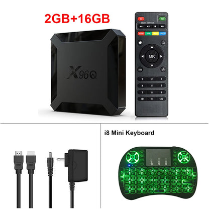 X96Q TV Box android 10 Quad Core H313 2GB 16GB 2.4GHz WiFi 4K Media Player Set top box