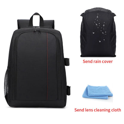 SLR digital camera backpack outdoor large capacity SLR camera bag 15.6-inch laptop backpack can accommodate SLR cameras and mult