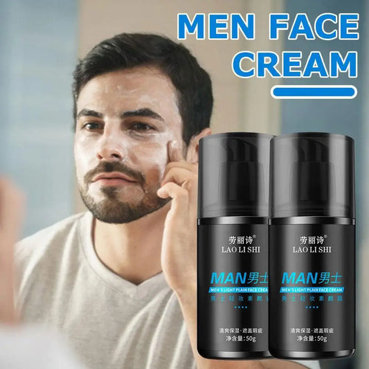 1/2PCS Men Makeup Cream Face Concealer Oil Control Make Up Lazy Cream Moisturizer Toning Cream Conceal Pores Covering Foundation
