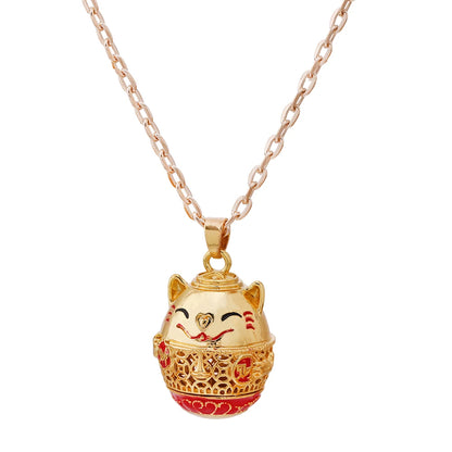 Gradient Cloisonne Aromatherapy Hollow Cage Necklace Essential Oil Diffuser Locket Pendant Music Ball Simple Women Jewelry Gift