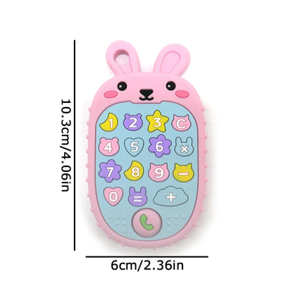 2025 New Baby Teether mobile phone Shape Silicone Teether Teething Toy Kids Sensory Educational Toy baby gift set