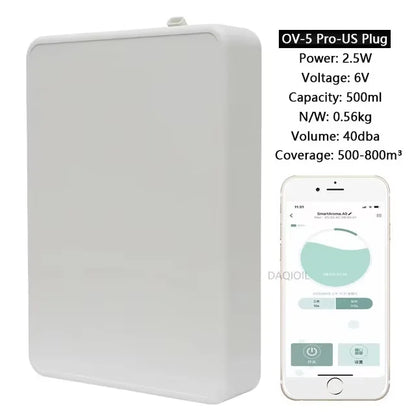Bluetooth Smart Essential Oil Diffuser Professional Aroma Diffuser 500m³ Wall Mounted Scent Machine Electric Smell for Home