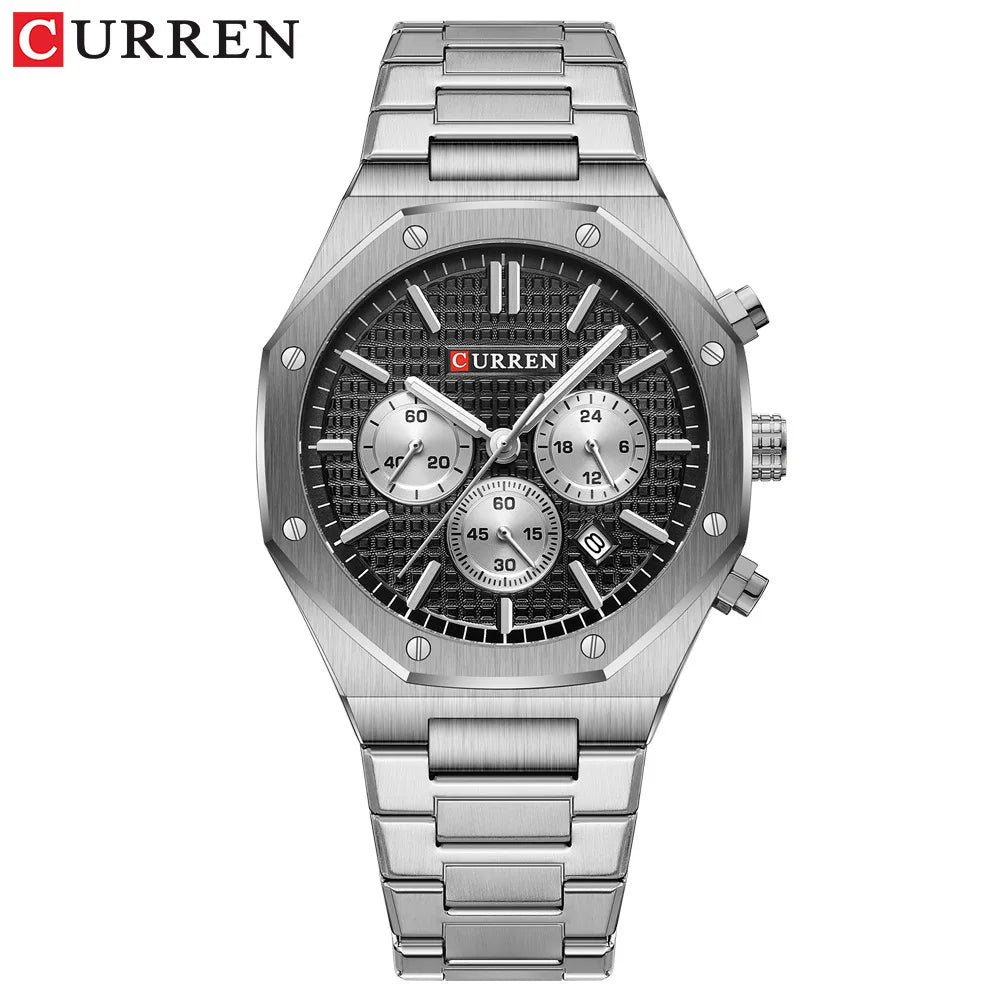 Curren 8440 Men's Business Quartz Watch Six-Hand Round Calendar Multifunctional Waterproof Wristwatch