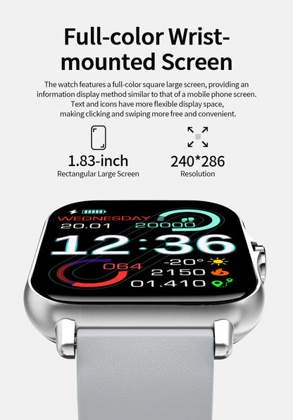 New Smartwatch 1.83'' HD Screen BT Call Health&Sleep Monitoring Kids Smart Watch Waterproof Fashoin Sport Bracelet For Women Men