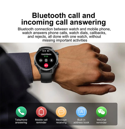 2025New Smart Watch Men Full Circle HD Screen Wireless Call Smartwatch Call Reminder GPS Sports Track Bracelet Music Clock+ Gift