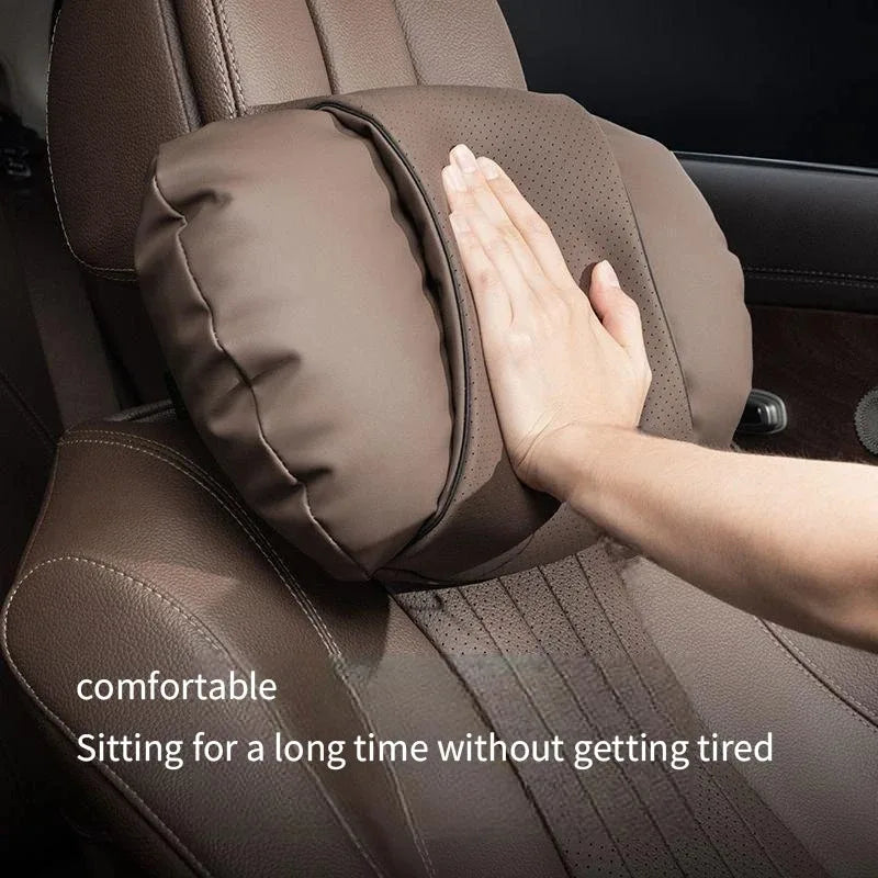 1/2PCS New Car Seats with Nappa Leather Headrests, Breathable Waist Cushions, Neck Pillows, and General Motors Neck Pillows