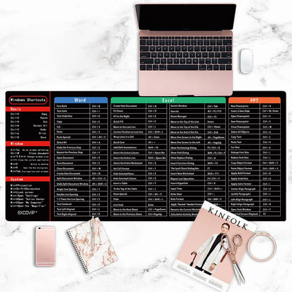 Windows Shortcut Mouse Pad Office Software Office Word Excel PPT Shortcut Small Mouse Pad or Large Table Pad for Office Home