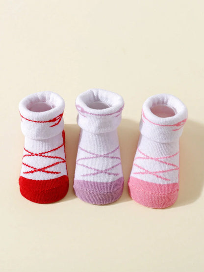 3 Pairs of Cute and Ladylikes Short Socks for 0-24 Months Toddlers, Soft and Anti-Slip Ankle Socks Suitable for Spring and Autumn