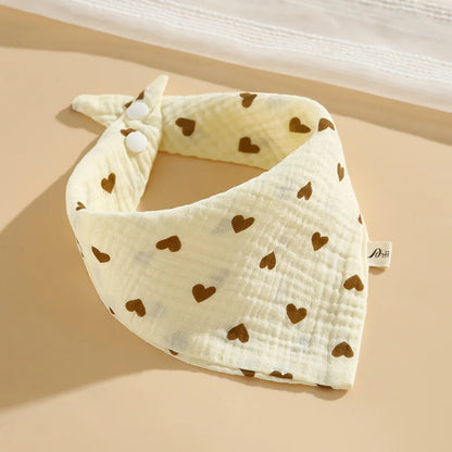 3 Pieces of A-class Pure Cotton Gauze Breathable Baby Pacifier Summer Soft Petal Baby Printed Saliva Drool Towel