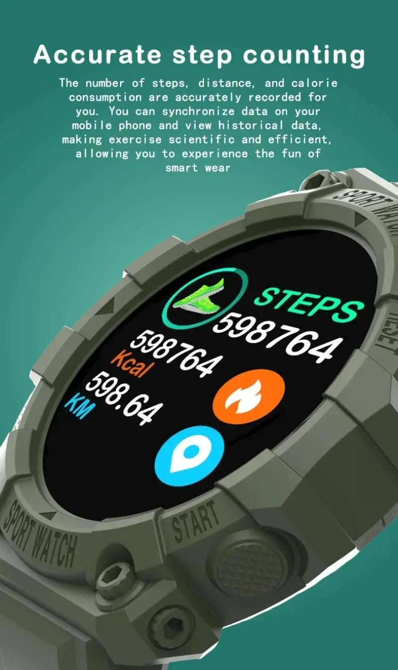 Smart Fitness Watch with Bluetooth - Music Control, Step Tracking, Weather & Message Alerts for Active Users