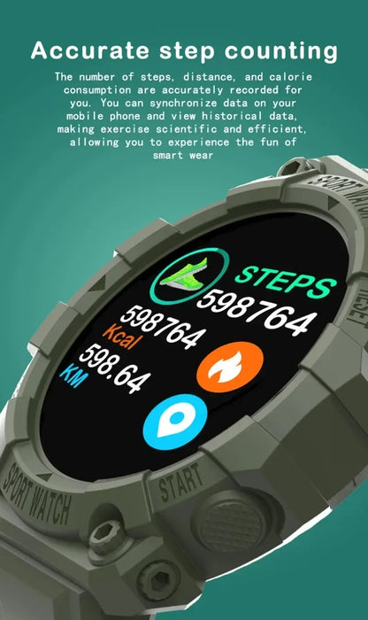 Smart Fitness Watch with Bluetooth - Music Control, Step Tracking, Weather & Message Alerts for Active Users