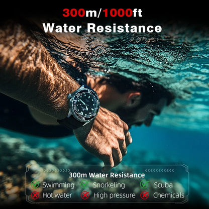 NORTH EDGE TRITON Solar Powered Dive Watch Men Luxury Quartz Watches For Men 316L Stainless Steel Case Waterproof 300M