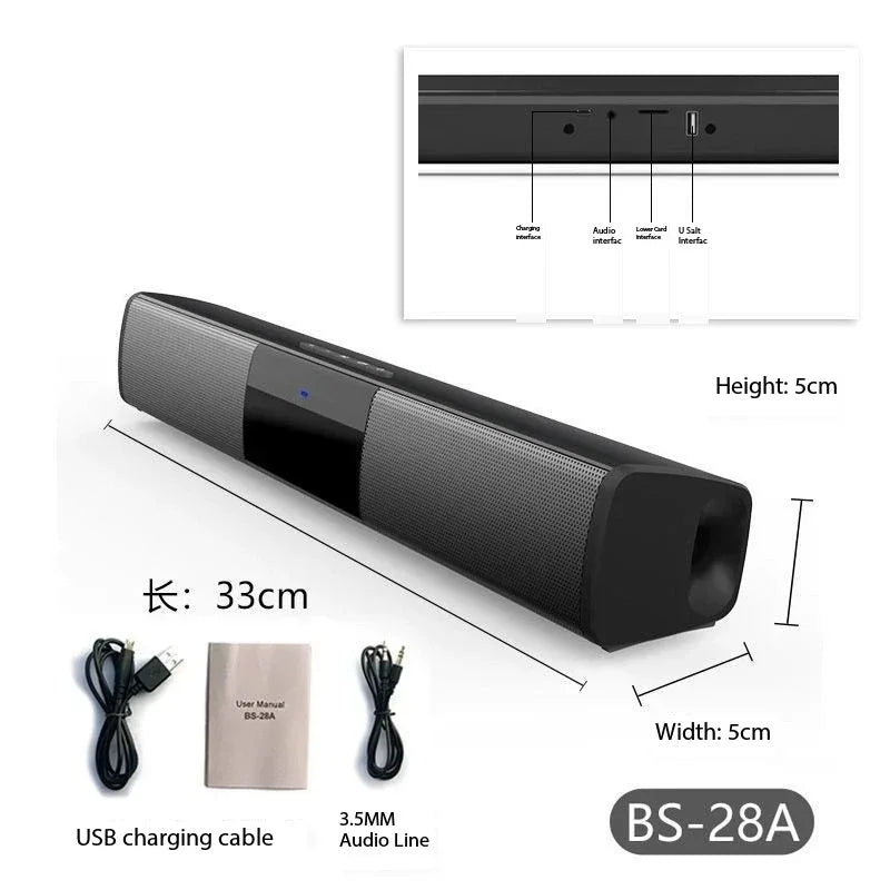 Soundbar TV Portable Bluetooth-compatible Speaker Sound bar Wireless Column Music Home Theater Sound System RCA AUX For TV PC
