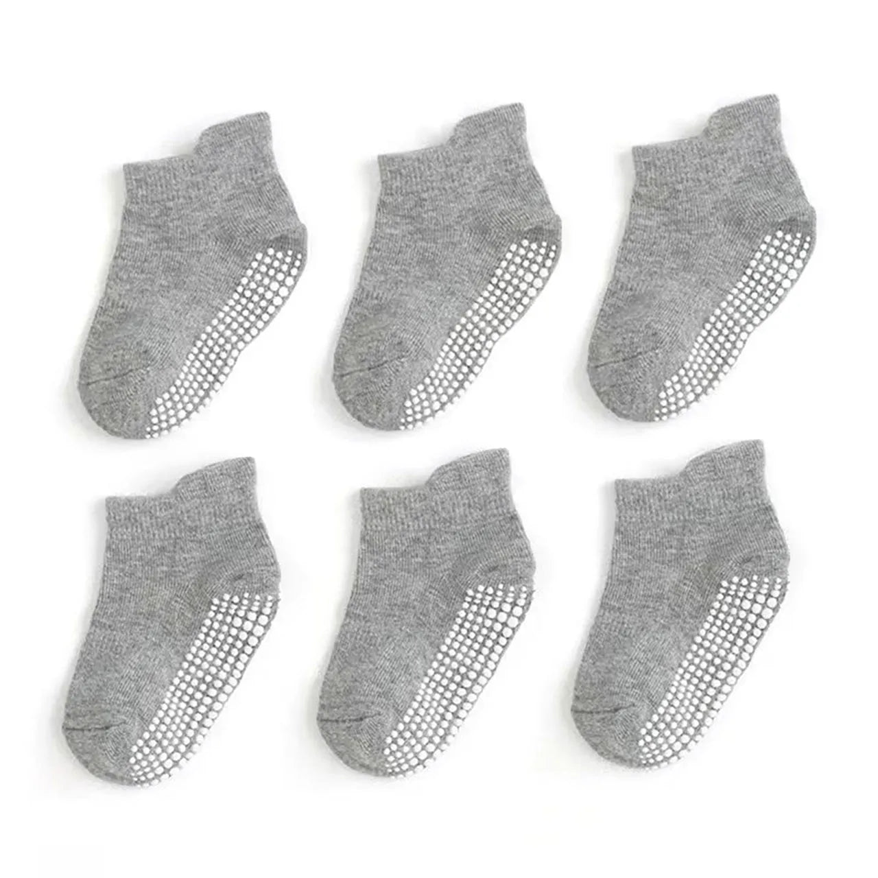 6 Pairs Spring Summer Baby Cotton Short Socks Solid Color Anti-Slip Floor Socks for Boy Girl Casual Kids Boat Socks 0-3 Years