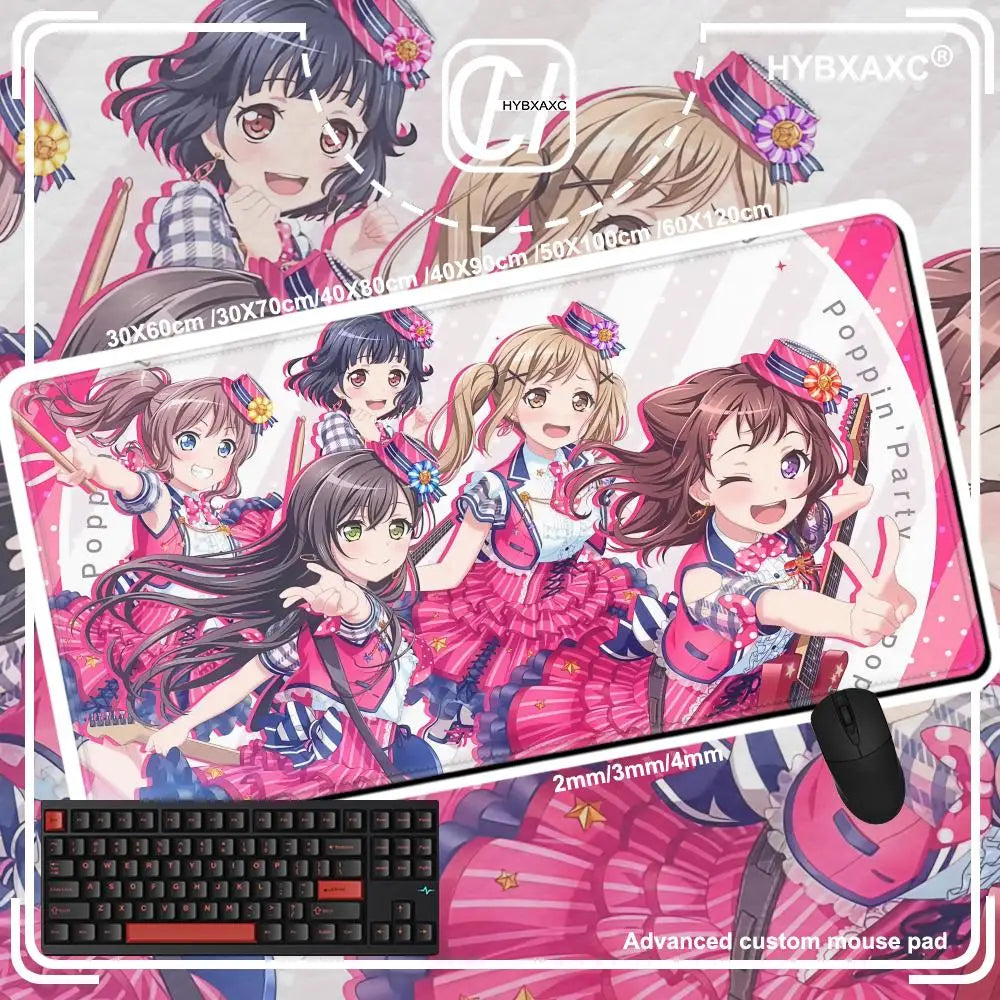 XXL Size Non-slip Wear-resistant for Desk Mat Anime Laptop Desk Office gamer table pad BanG Dream Mousepad Notebook Keyboard Pad