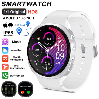 2026 New HD8 Smart Watch 1.46" Al Assistant SOS Sports Mode Heart Rate Women’s Health IP68 Waterproof Bluetooth Call Smart Watch