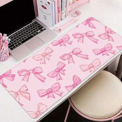 Pink Paw Print Desk Pad ，Large Rectangular Desk Mat For Office & Home, Gaming Keyboard Mousepads Long Desk Pads