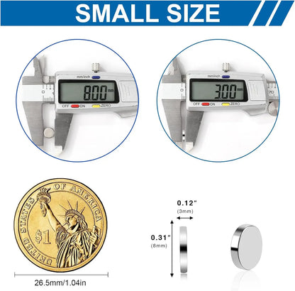 Strong Round Magnet NO Tolerance Disc Magnet for decoration, Fridge, DIY, Building, Scientific, Craft, Office, 4x3, 5x3, 6x3