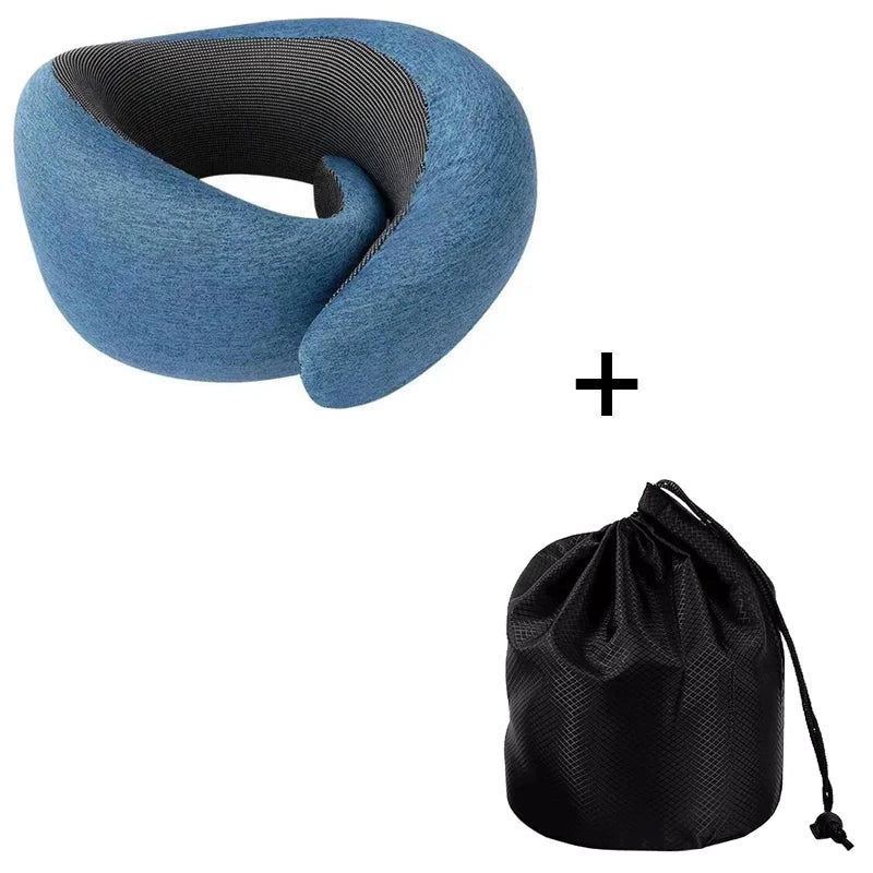 Hot-selling U-shaped memory foam neck pillow, snail travel neck pillow, portable cervical pillow, airplane nap pillow relaxation