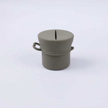 Portable Silicone Cup with Handle Food Grade Easy Clean Travel Mug BPA Free Leak Proof Drinking Cup for Outdoor Office