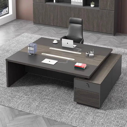 Modern Simple Double Desk For Boss And Staff For Home Office Two People Sitting Opposite-Furniture