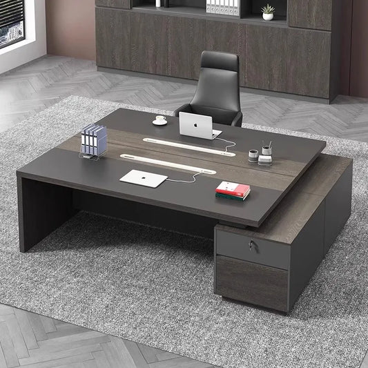 Modern Simple Double Desk For Boss And Staff For Home Office Two People Sitting Opposite-Furniture
