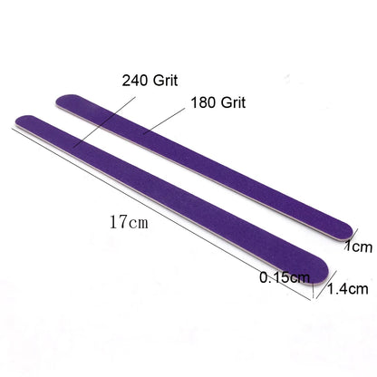 20Pcs/Lot Double Sided Thin Nail Files Rose Blue Purple Sandpaper Small Files 180 Grit Wooden Round File Care Nails Beauty Tools