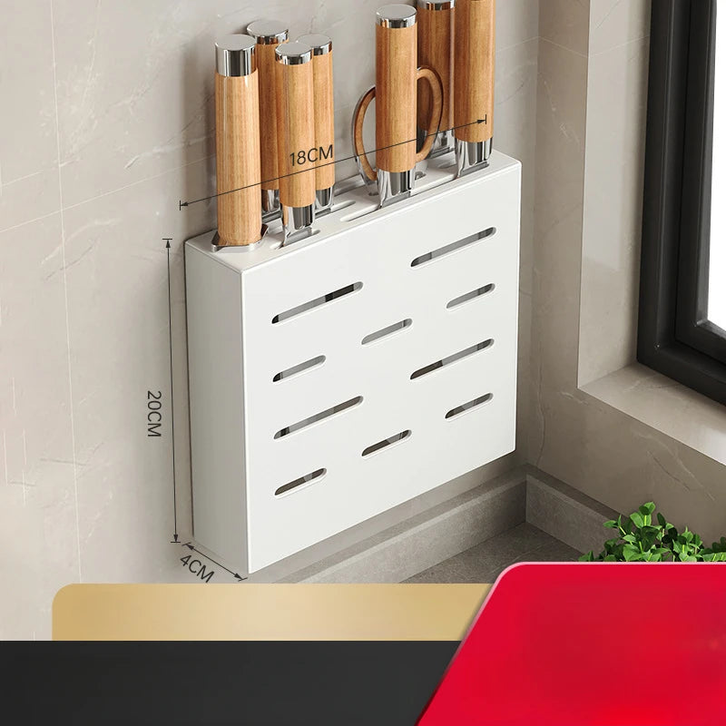 Kitchen knife holder, knife rack, non-perforation, wall-mounted storage box, kitchen organizer  kitchen items