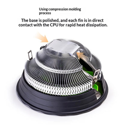 PowerTrain Armored DL120Q Under-Pressure CPU Cooler for Desktop Computer Mainframe Fan 115X/1200/1700/AM4/AM3/AM2/FM2/FM1
