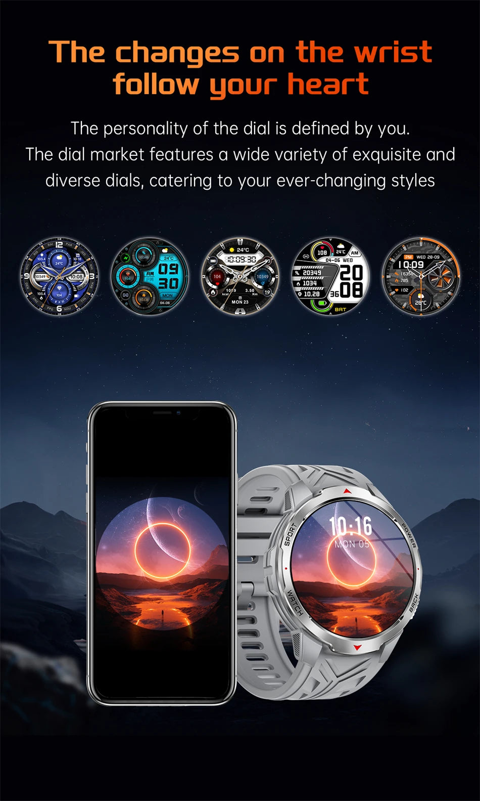 2026 New Smart Watch Men with Flashlight Sports 3ATM Waterproof 1100 mAh Large battery BT Call  Man for Android iOS Smartwatch