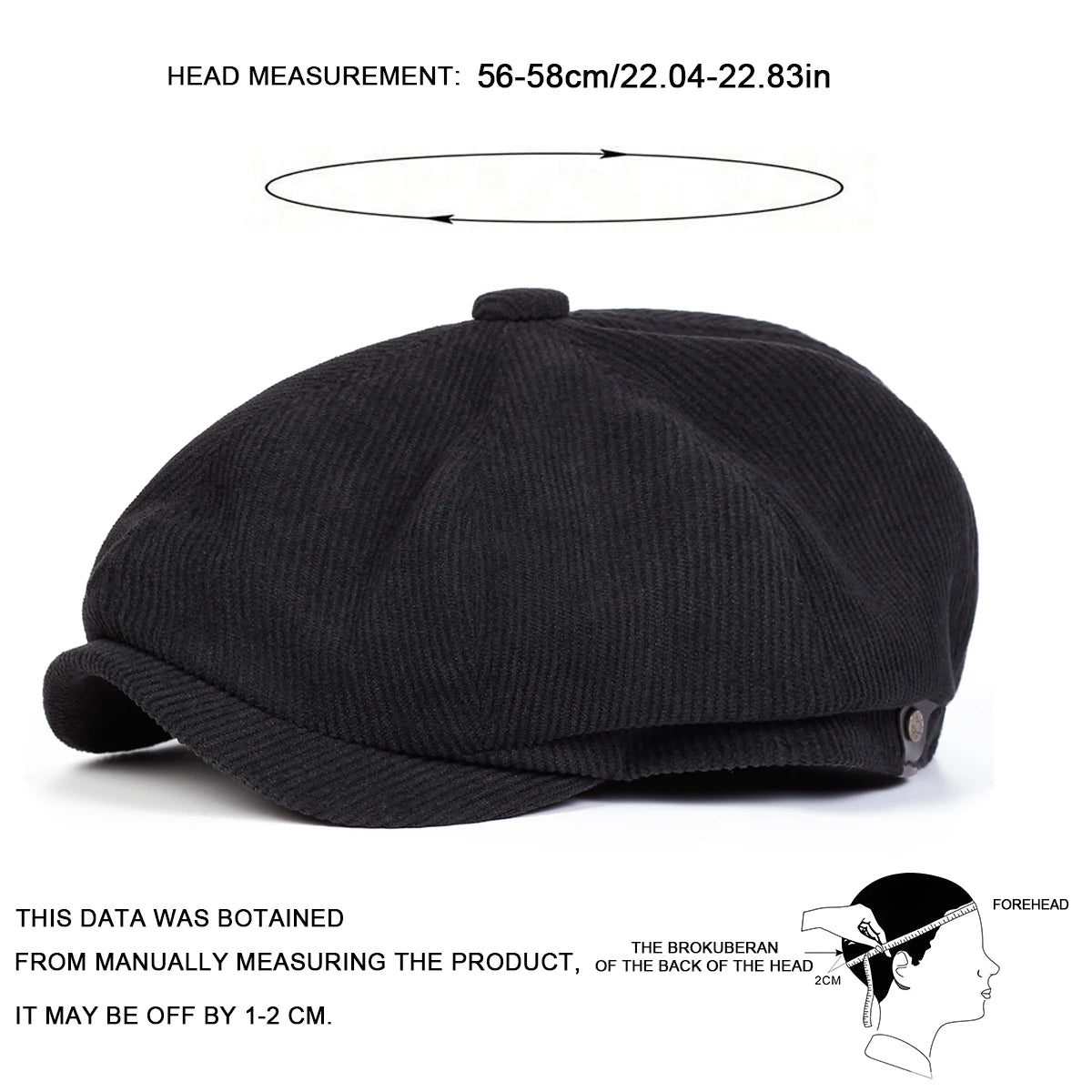 Unisex Corduroy Newsboy Caps Men British Painters Hats Spring and Autumn Berets Hip Hop Berets