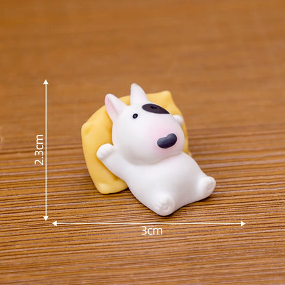 Bull Terrier Car Accessories Interior- Adorable Dashboard Figurine with Relaxed Pose, Auto Ornament for Windshield Tesla Model 3