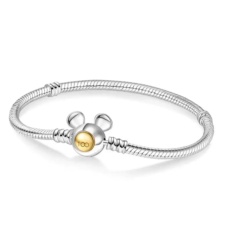 Hot Sell 925 Silver DIY Beads Jewelry Charms Bracelet Mickey Minnie Princess Christmas Stitch Robots Marvel Cute Miniso Disney