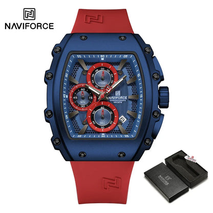 NAVIFORCE Fashionable 2025 Watches for Men Multifunctional 30M Waterproof Sports Quartz Silicone Strap Luxury Clock Reloj Hombre