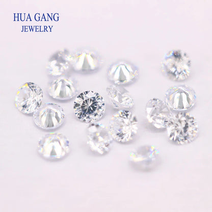 AAAAA Grade White 0.8~12.0mm Loose Zircon Stone Brilliant Round Cut Cubic Zirconia Stones For Jewelry Making DIY