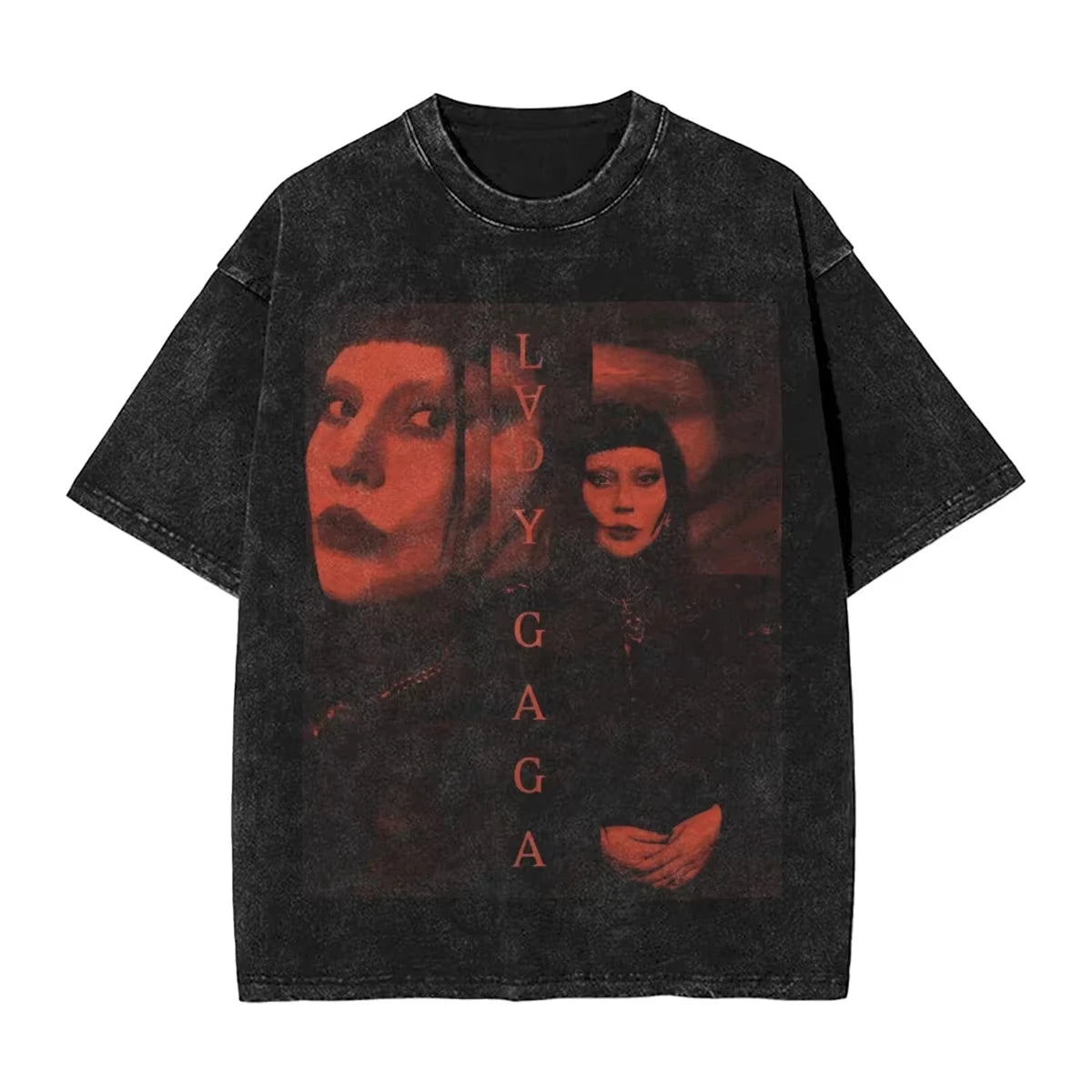 Washed T Shirts Lady Gaga Mayhem Hip Hop Retro Vintage High Street Streetwear Short Sleeve Print Tees Men's Women Tops Harajuku