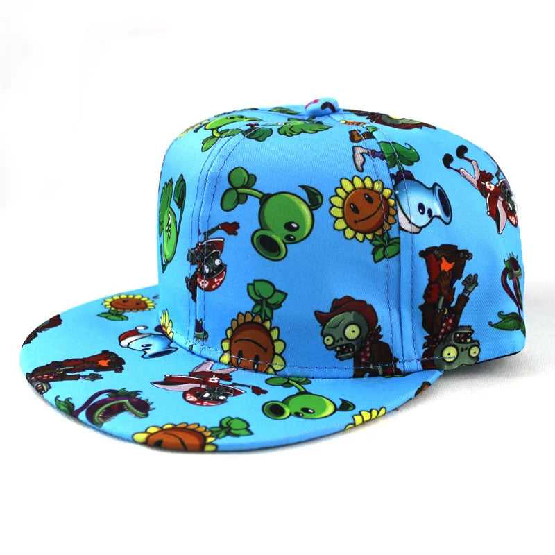 New Fashion Plants vs. Zombies Cotton Baseball Cap Men Women Hip Hop Fitted Caps Outdoor Autumn Summer Casual Hat Cartoon Hat