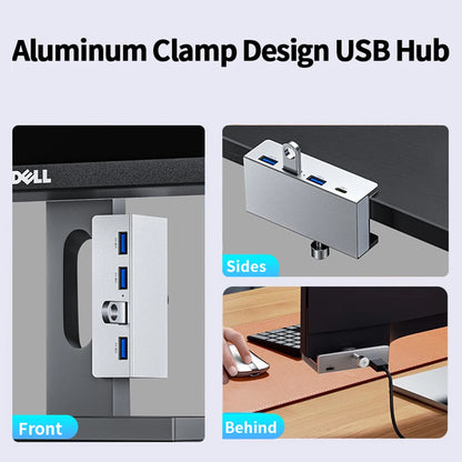 USB 3.0 HUB 6-in-1 Clip Style Docking Station 5Gbps Transmission Speed Splitter Extension Adapter Computer Accessory for Laptop