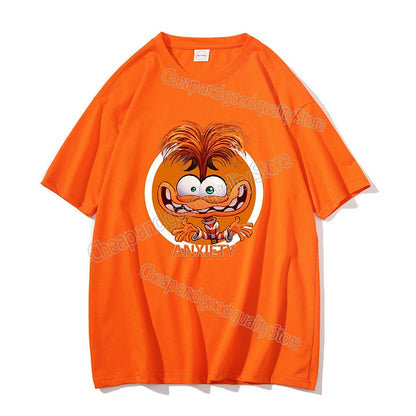 Inside Out 2 T-Shirt New Cute Cartoon Girl Boy Tops Summer WOMEN MEN Clothing Adult Anime Figure Colore Tee Family Clothes Gift