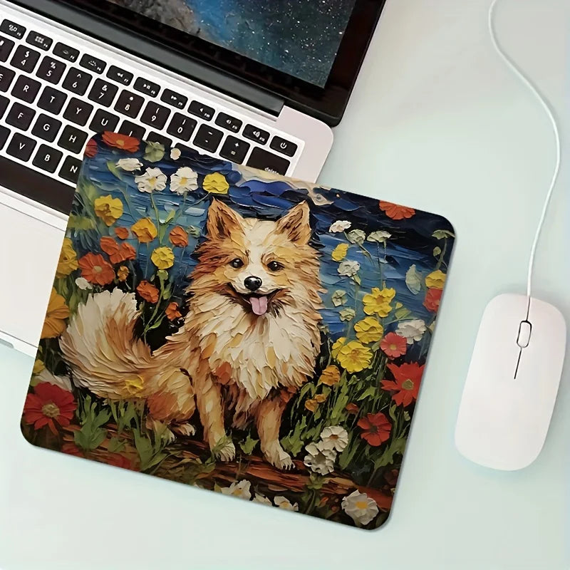 The cute doggy mouse pad is made of durable rubber and is suitable for use in both offices and homes as a computer accessory