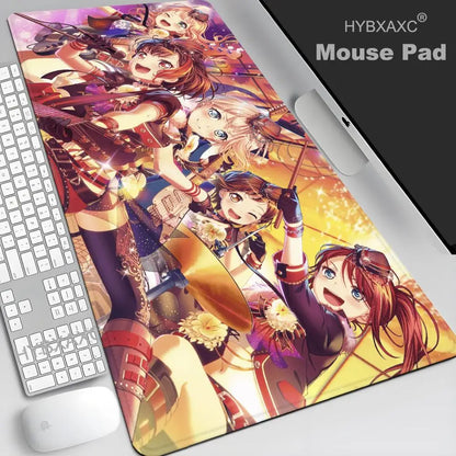XXL Size Non-slip Wear-resistant for Desk Mat Anime Laptop Desk Office gamer table pad BanG Dream Mousepad Notebook Keyboard Pad