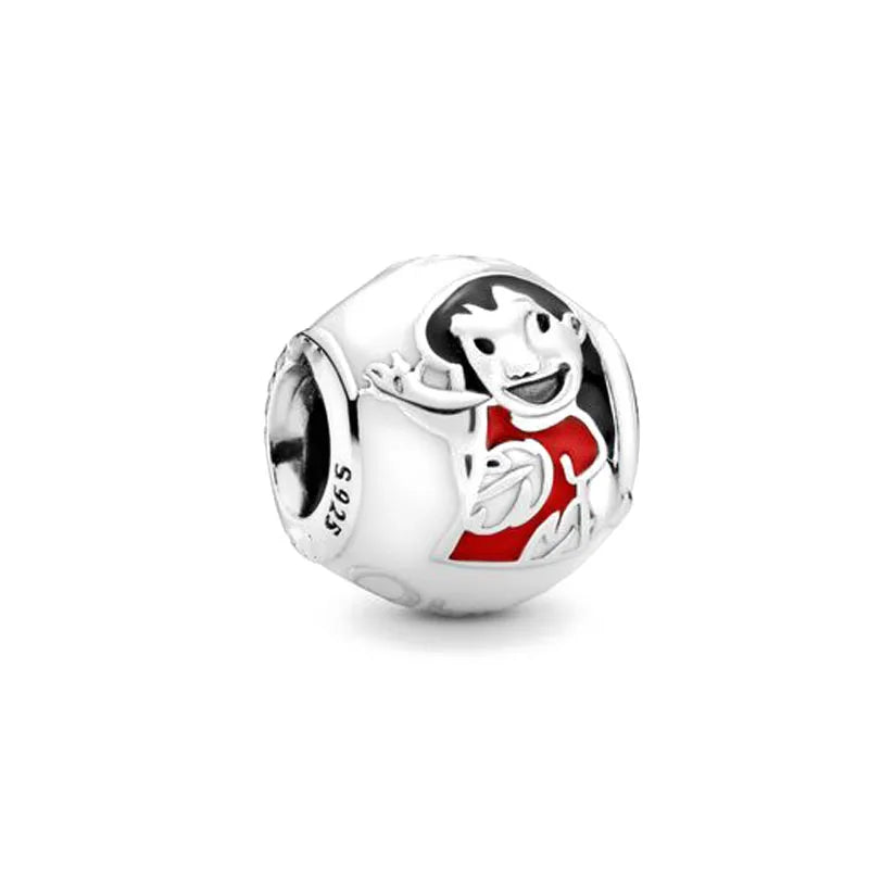 2025 New Disney Beautiful Princess Dress Bead Pendant 925 Silver Suitable for European Original Bracelet DIY Exquisite Jewelry